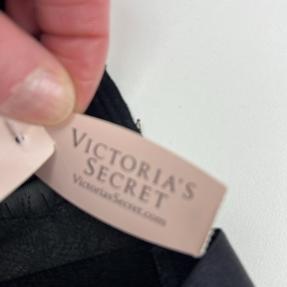 NWT Victoria's Secret Black Pink Chantilly Lace Corset Bustier Size 34C - Picture 9 of 10